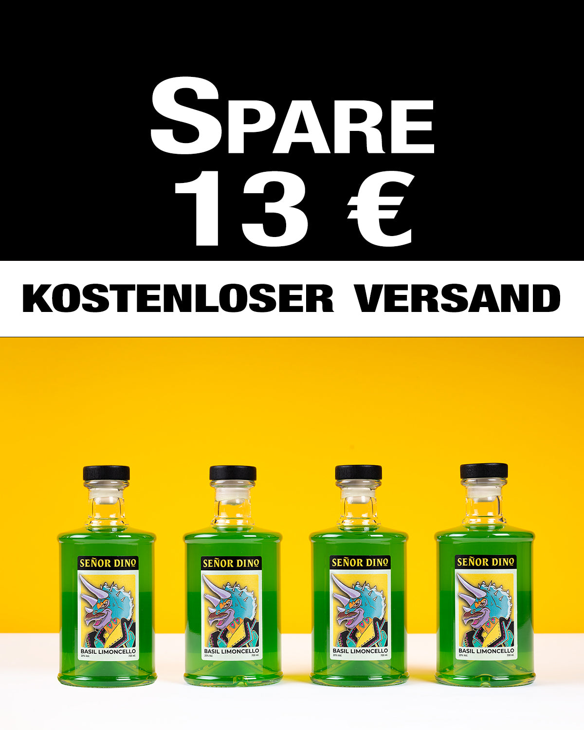 'Quattrosaurus' 4er Set – Basilikum Limoncello (4x 700 ml)