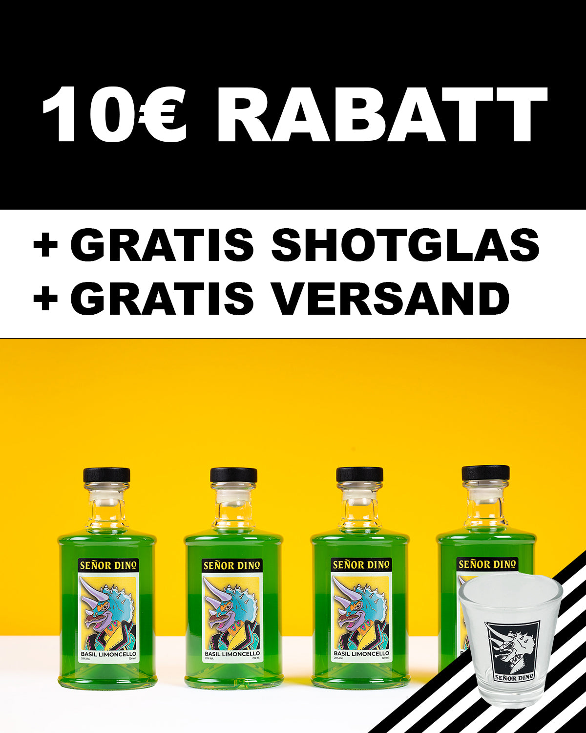 'Quattrosaurus' 4er Set – Basilikum Limoncello (4x 700 ml)